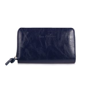 Portefeuille uni de format moyen avec une fermeture complète