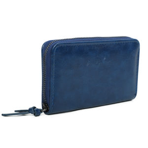 Portefeuille uni de format moyen avec une fermeture complète