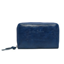 Portefeuille uni de format moyen avec une fermeture complète