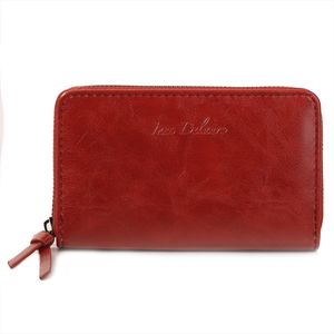 Portefeuille uni de format moyen avec une fermeture complète