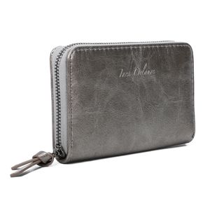 Portefeuille uni de format moyen avec une fermeture complète