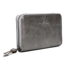 Portefeuille uni de format moyen avec une fermeture complète