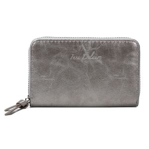 Portefeuille uni de format moyen avec une fermeture complète