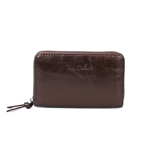 Portefeuille uni de format moyen avec une fermeture complète