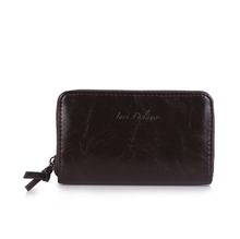 Portefeuille uni de format moyen avec une fermeture complète