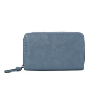 Portefeuille uni de format moyen avec une fermeture complète