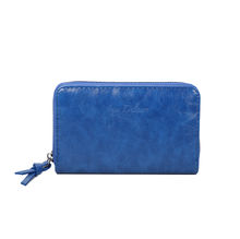 Portefeuille uni de format moyen avec une fermeture complète