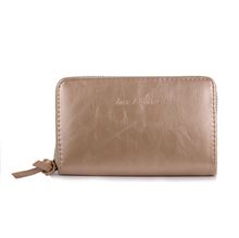 Portefeuille uni de format moyen avec une fermeture complète