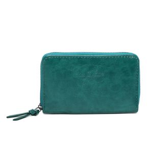 Portefeuille uni de format moyen avec une fermeture complète