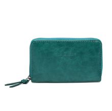 Portefeuille uni de format moyen avec une fermeture complète