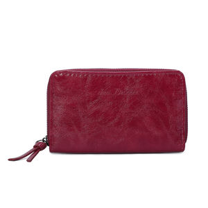 Portefeuille uni de format moyen avec une fermeture complète