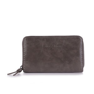 Portefeuille uni de format moyen avec une fermeture complète