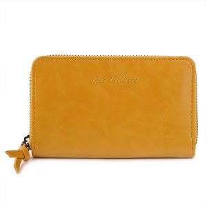 Portefeuille uni de format moyen avec une fermeture complète