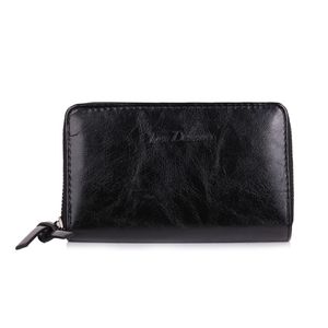 Portefeuille uni de format moyen avec une fermeture complète