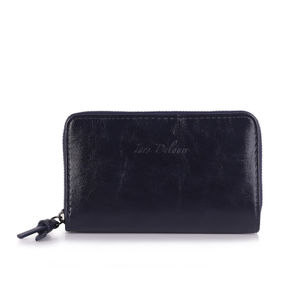 Portefeuille uni de format moyen avec une fermeture complète