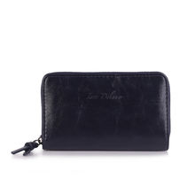 Portefeuille uni de format moyen avec une fermeture complète