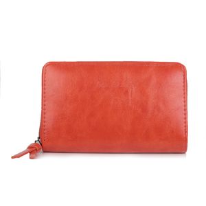 Portefeuille uni de format moyen avec une fermeture complète