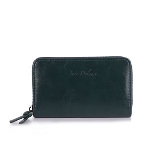 Portefeuille uni de format moyen avec une fermeture complète