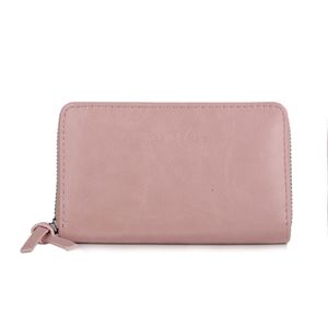 Portefeuille uni de format moyen avec une fermeture complète