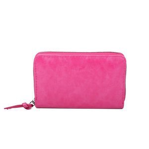 Portefeuille uni de format moyen avec une fermeture complète