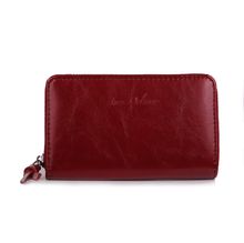 Portefeuille uni de format moyen avec une fermeture complète