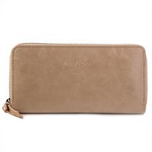 Portefeuille grand format zippé avec compartiments cartes et monnaie