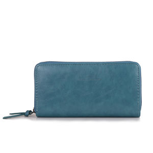 Portefeuille grand format zippé avec compartiments cartes et monnaie