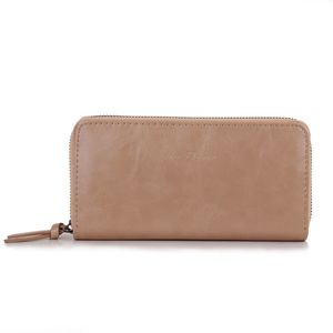 Portefeuille grand format zippé avec compartiments cartes et monnaie