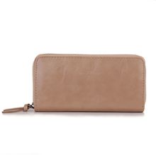 Portefeuille grand format zippé avec compartiments cartes et monnaie