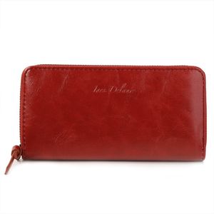 Portefeuille grand format zippé avec compartiments cartes et monnaie