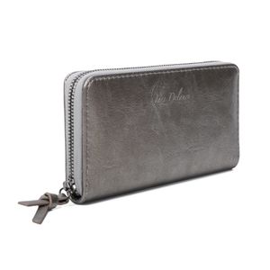 Portefeuille grand format zippé avec compartiments cartes et monnaie