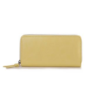 Portefeuille grand format zippé avec compartiments cartes et monnaie