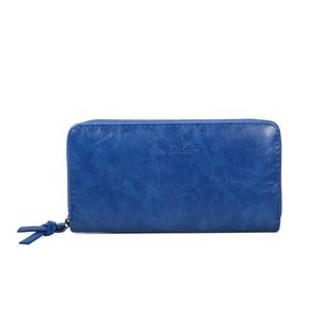 Portefeuille grand format zippé avec compartiments cartes et monnaie