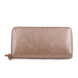 Portefeuille grand format zippé avec compartiments cartes et monnaie