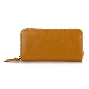Portefeuille grand format zippé avec compartiments cartes et monnaie