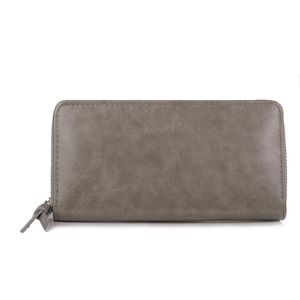 Portefeuille grand format zippé avec compartiments cartes et monnaie