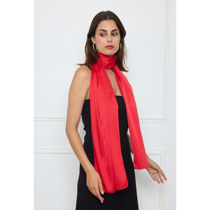 Foulard long uni polyester coloris au choix