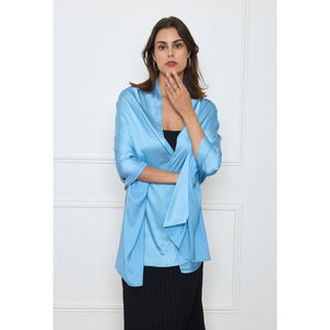 Foulard long uni polyester coloris au choix