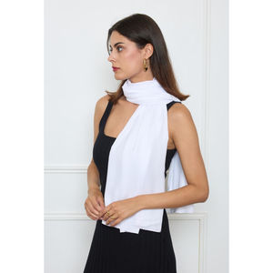 Foulard long uni polyester coloris mixte