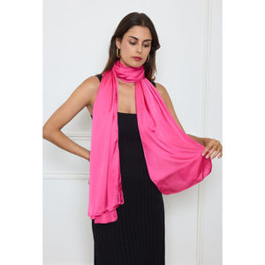 Foulard long uni polyester coloris mixte