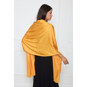 Foulard long uni polyester coloris mixte