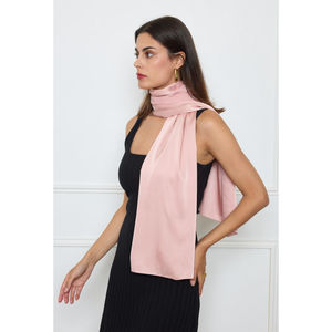 Foulard long uni polyester coloris mixte