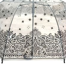 Parapluie transparent paré par un motif cachemire noir raffiné