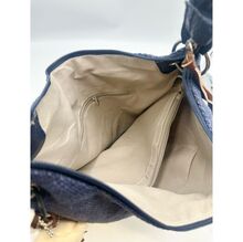 Sac à main de style hobo en toile texturée avec anse tressée