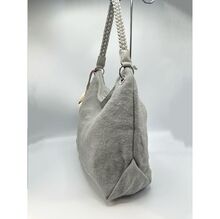 Sac à main de style hobo en toile texturée avec anse tressée