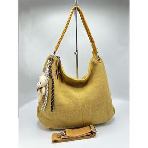 Sac à main de style hobo en toile texturée avec anse tressée