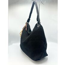 Sac à main de style hobo en toile texturée avec anse tressée