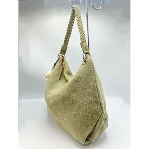 Sac à main de style hobo en toile texturée avec anse tressée