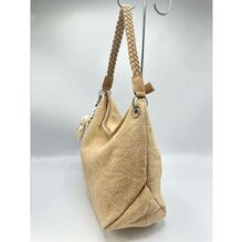 Sac à main de style hobo en toile texturée avec anse tressée