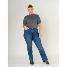 Jean coton stretch pour grande taille en coupe droite et haute